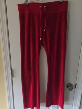 Express Women's Red Velour Drawstring Lounge Pants